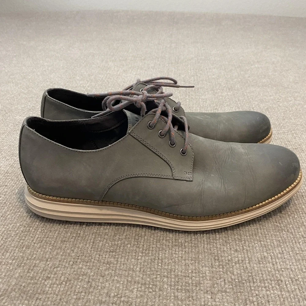Cole Haan OriginalGrand Shoes Mens Size 13 M‎ Gray Nubuck Derby Dress C30307